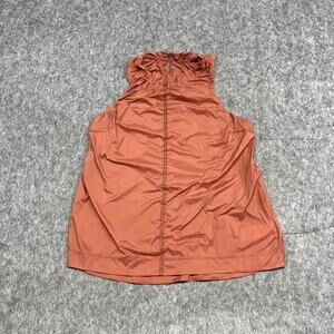Athleta Levitate Tank Womens Medium Orange Hooded Lightweight Ripstop Hiking Top